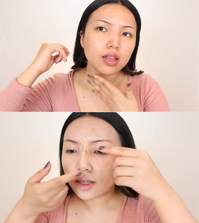 Beauty blogger dùng băng dính và sáp chuyên dụng để cải thiện nhược điểm của khuôn mặt.