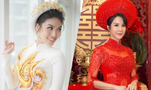 Sao Việt chuộng áo dài cưới sắc trắng, đỏ trong năm 2018 - Ngôi sao