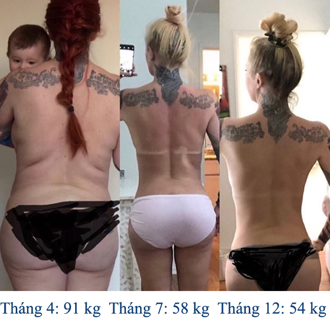 Trong vòng 8 tháng, Jenna đã loại bỏ được hơn 36 kg. 