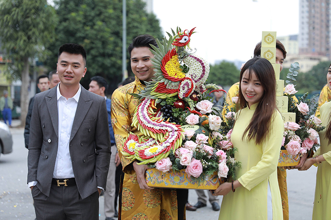 Bộ tráp ăn hỏi \'Màu yêu\' của Hoa khôi Báo chí 2016